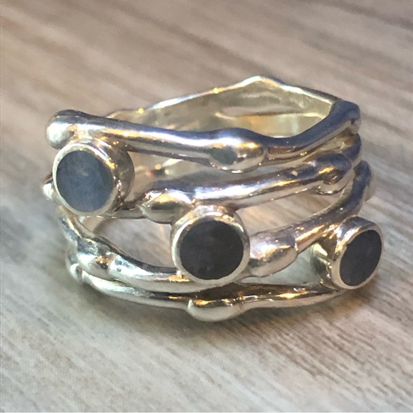 Silver Sodalite Artisan Ring 9 - Picture 9 of 11